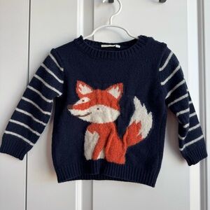 JoJo Maman Bébé Lambswool Fox Intarsia Sweater